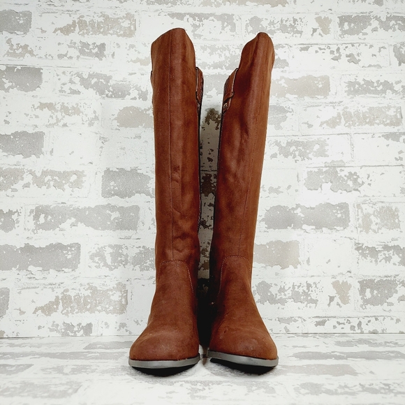 New Anne Klein Audrey Brown Zip Up Knee High Boots V413 - Picture 3 of 11